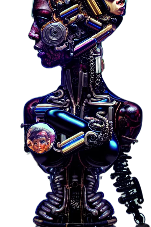 robot, staff, weapon, face, cyberpunk, concept art, comic book art, pixel art transparent PNG cut-out