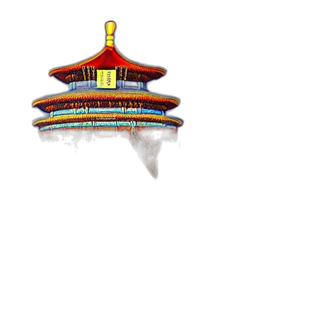 building, umbrella, staff, hat, 3d render, concept art, pixel art, photorealistic transparent PNG cut-out