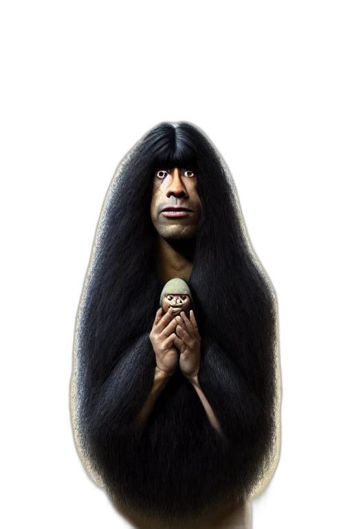 hair, animal, creature, mask, concept art, photorealistic, 3d render, fantasy art transparent PNG cut-out