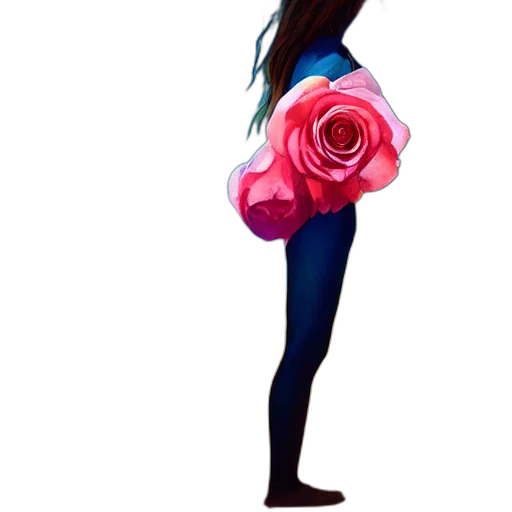 flower, dress, jacket, concept art, pixel art, fantasy art, cartoon, dark transparent PNG cut-out