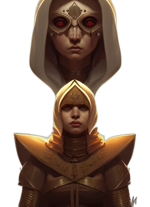 crown, mask, face, concept art, fantasy art, comic book art, photorealistic, golden transparent PNG cut-out