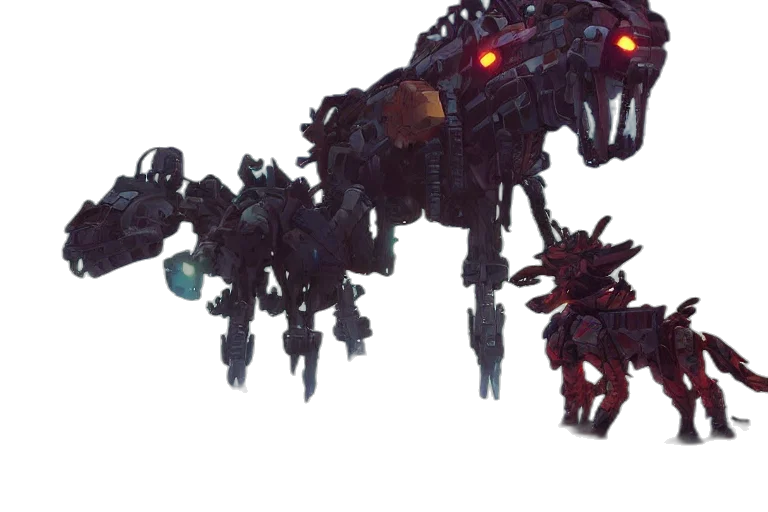 robot, weapon, dragon, creature, concept art, 3d render, pixel art, outer space transparent PNG cut-out