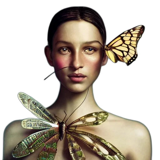 jewelry, face, creature, photorealistic, fantasy art, concept art, pixel art, golden transparent PNG cut-out