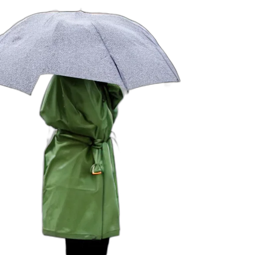 umbrella, jacket, hat, staff transparent PNG cut-out