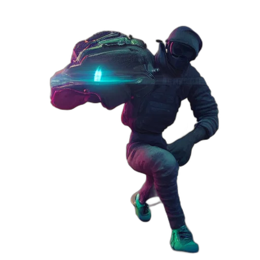 weapon, jacket, robot, creature transparent PNG cut-out