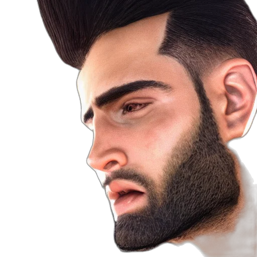 face, hair, staff, jacket transparent PNG cut-out