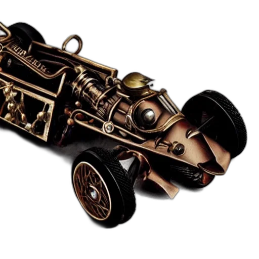 car, weapon, jewelry, 3d render, concept art, photorealistic, steampunk, formula transparent PNG cut-out