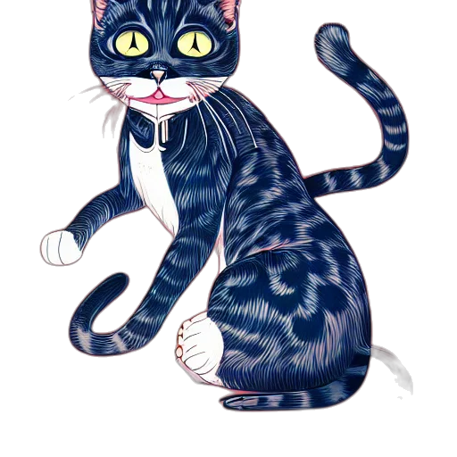 animal, watercolor, cartoon, concept art, pixel art, blue, monochrome, crazy transparent PNG cut-out