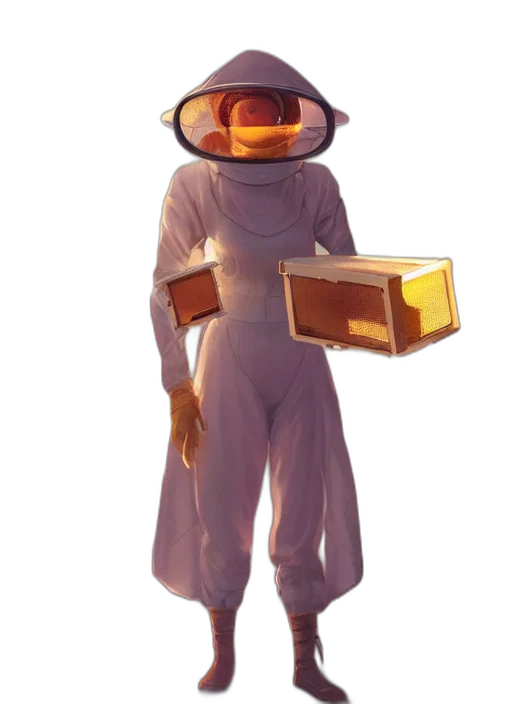 robot, mask, staff, creature transparent PNG cut-out
