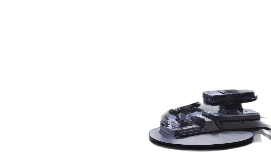 shoes, robot, 3d render, photorealistic, monochrome, cyberpunk, bladerunner, complex transparent PNG cut-out