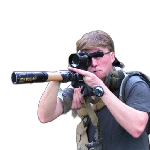 weapon, staff, animal, face, 3d render, photorealistic, sniper, focused transparent PNG cut-out