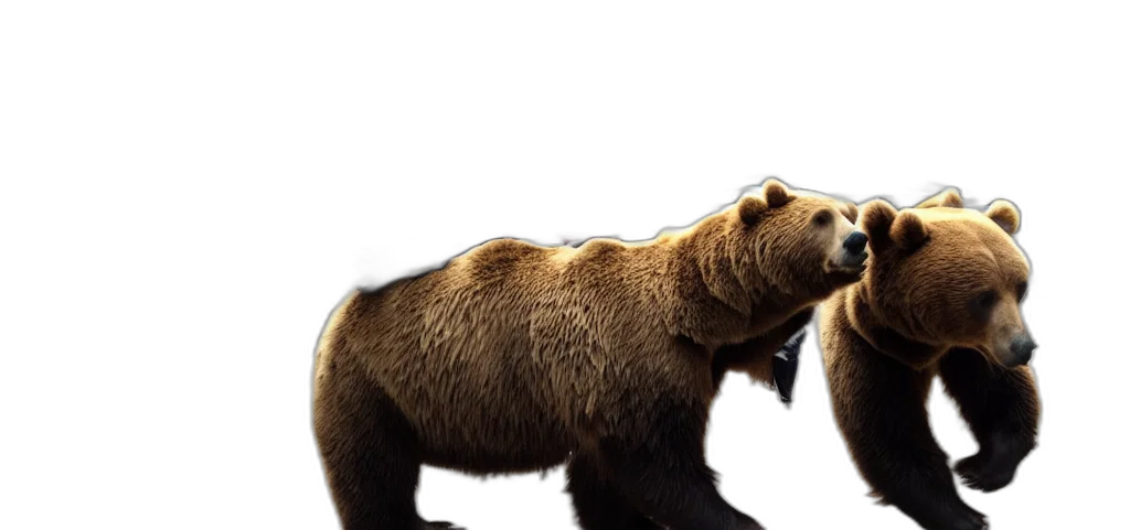 animal, creature, concept art, photorealistic, 3d render, riding, bear, work transparent PNG cut-out