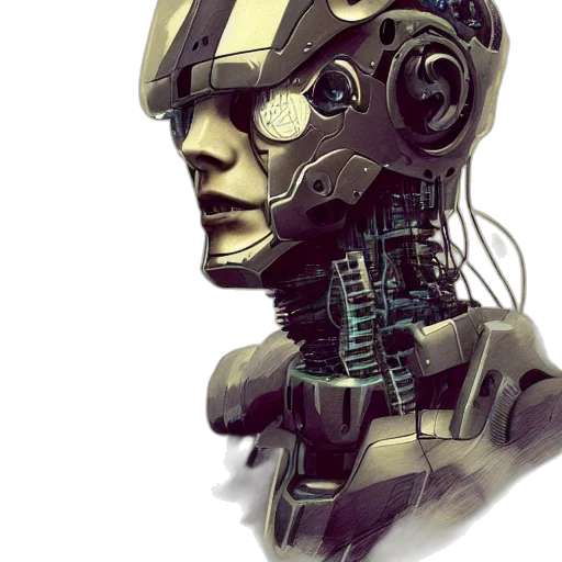 robot, face, mask, cyberpunk, concept art, 3d render, comic book art, concept transparent PNG cut-out