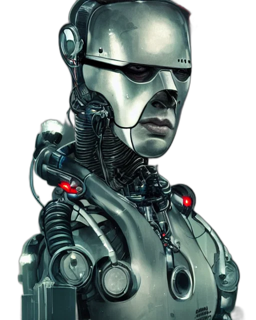robot, cyberpunk, concept art, comic book art transparent PNG cut-out