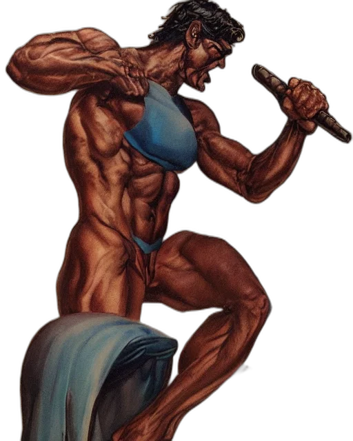 weapon, hair, creature, staff transparent PNG cut-out