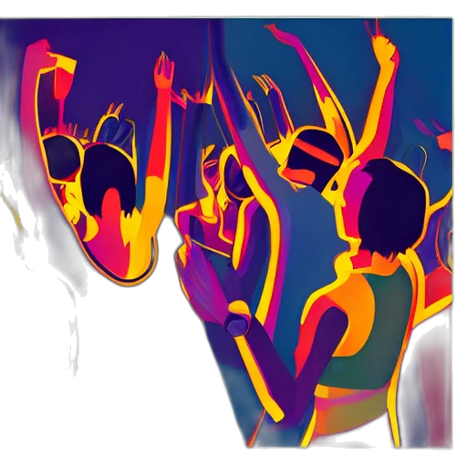 concept art, 3d render, pixel art, watercolor, neon lights, fire, neon, colorful transparent PNG cut-out