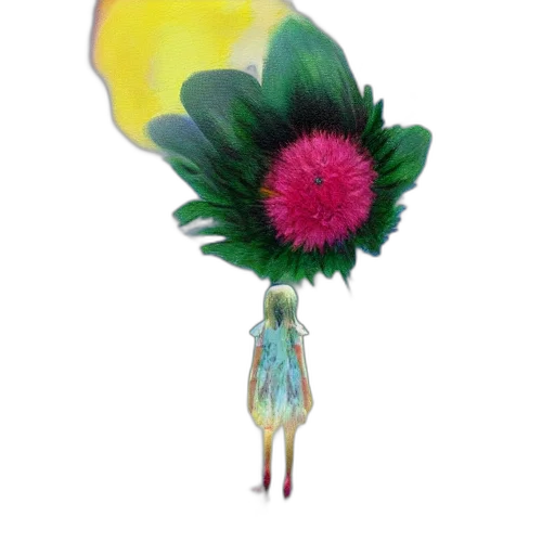 flower, umbrella, staff, hat, 3d render, concept art, photorealistic, watercolor transparent PNG cut-out