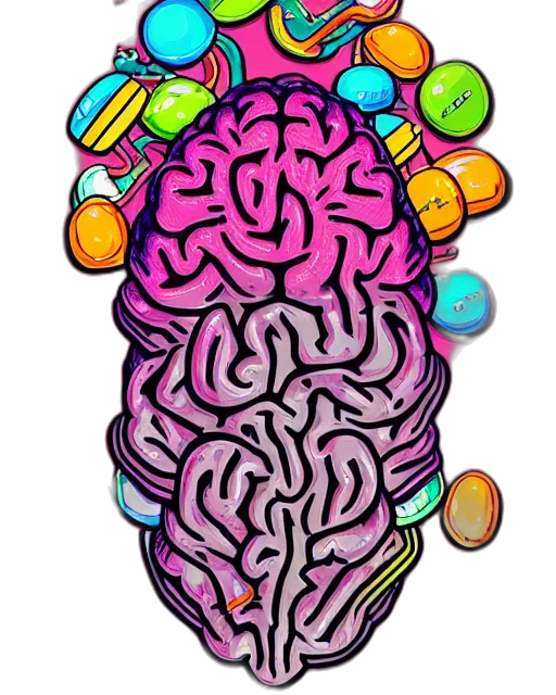 crown, food, concept art, pixel art, cartoon, photorealistic, neon, colorful transparent PNG cut-out