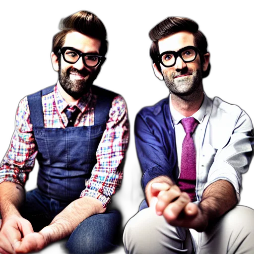 cartoon, 3d render, rhett, link transparent PNG cut-out
