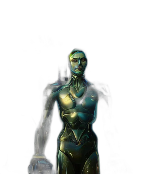 robot, staff, dress, concept art transparent PNG cut-out