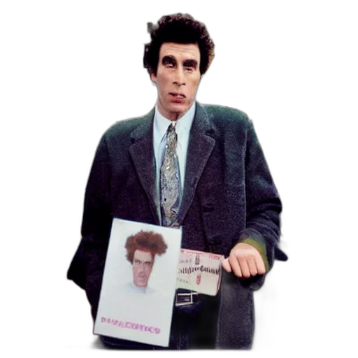 jacket, face, staff, hair, polaroid, cosmo, kramer, robbing transparent PNG cut-out