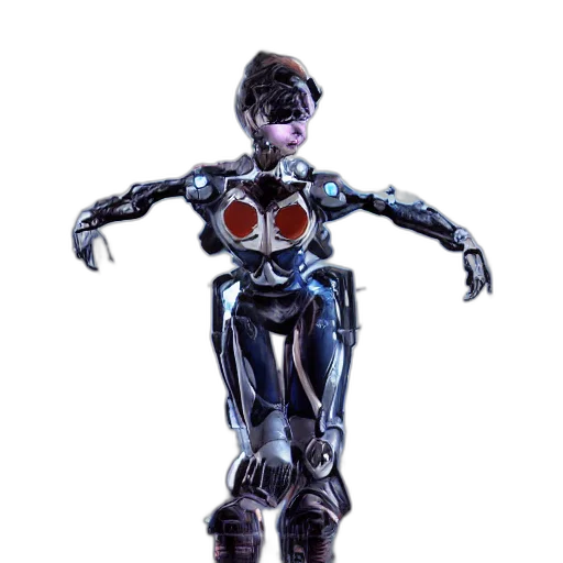 robot, staff, weapon, 3d render transparent PNG cut-out