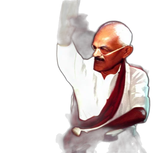 staff, concept art, photorealistic, 3d render, pixel art, mahatma, gandi, doing transparent PNG cut-out
