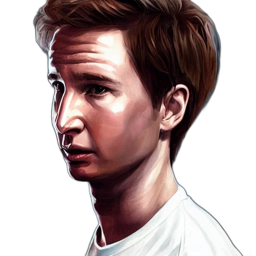 face, hair, staff, photorealistic, concept art, comic book art, cartoon, young transparent PNG cut-out