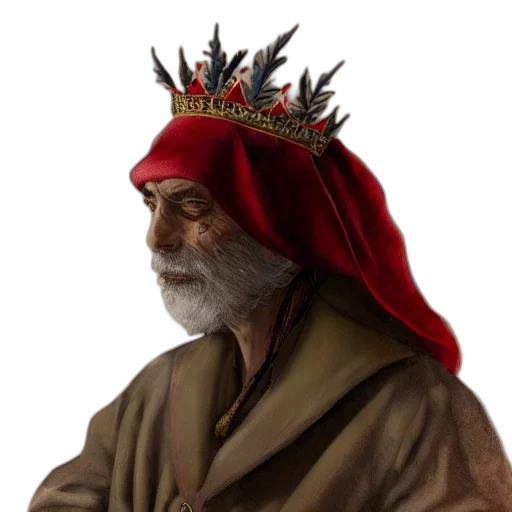 crown, hat, staff, face transparent PNG cut-out