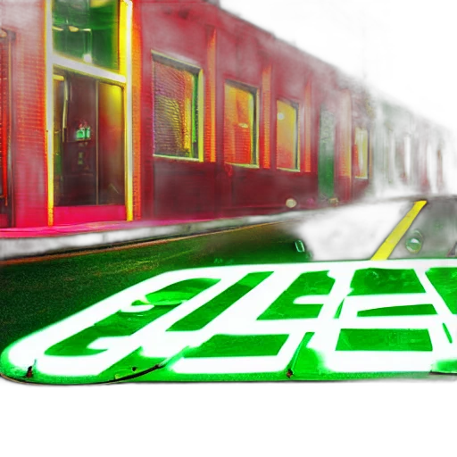 neon lights, green, sidewalk, covered, slim, front, neon, sign transparent PNG cut-out