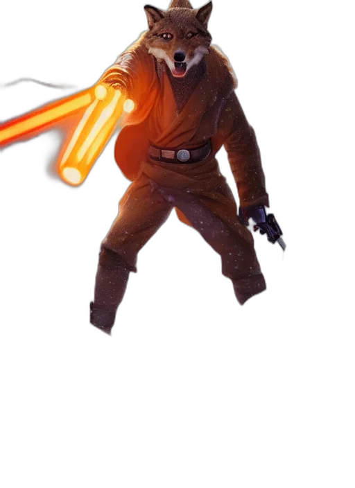 mask, jacket, staff, creature transparent PNG cut-out