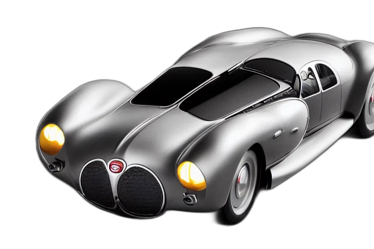 car, 3d render, photorealistic, concept art, retro, futuristic, bugatti, type transparent PNG cut-out