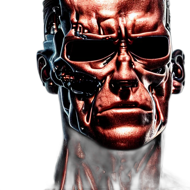 robot, face, mask, cyberpunk, 3d render, concept art, comic book art, terminator transparent PNG cut-out