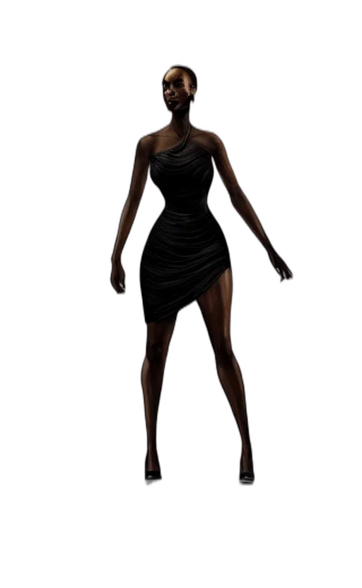 dress, creature, 3d render, concept art transparent PNG cut-out