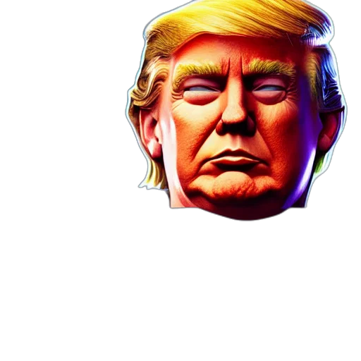 mask, face, hat, crown, photorealistic, 3d render, concept art, vaporwave transparent PNG cut-out