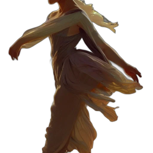 dress, staff, creature, mask transparent PNG cut-out