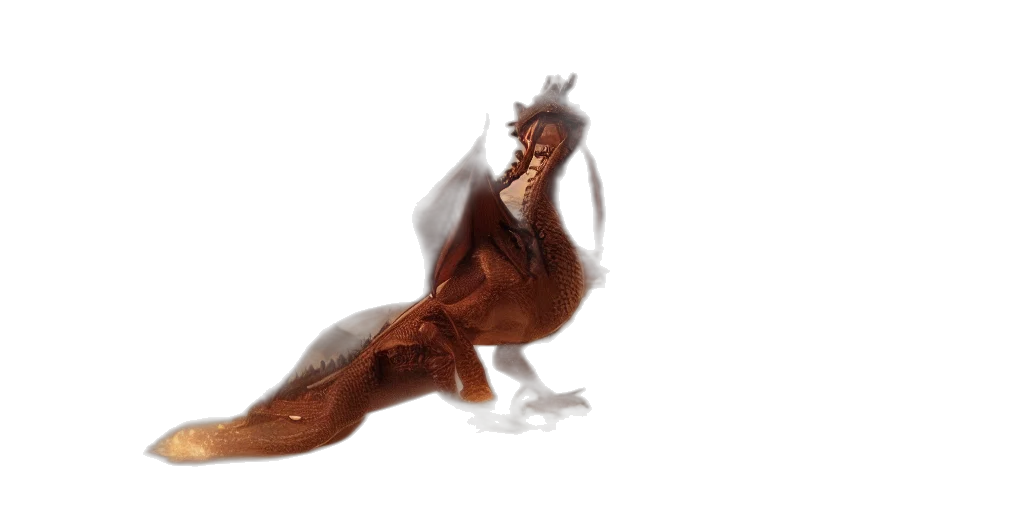 dragon, creature, animal, hair, concept art, 3d render, photorealistic, fantasy art transparent PNG cut-out