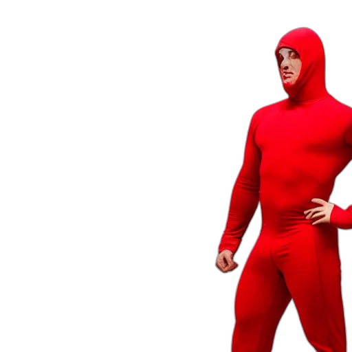 jacket, creature, animal, robot, 3d render, concept art, red, lean transparent PNG cut-out