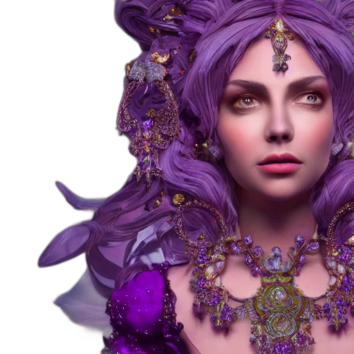 jewelry, crown, fantasy art, 3d render, concept art, photorealistic, colorful, portrait transparent PNG cut-out