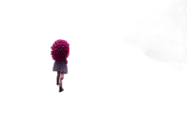 umbrella, hair, dress, flower, concept art, 3d render, photorealistic, pixel art transparent PNG cut-out