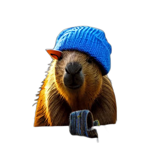 hat, animal, jacket, staff transparent PNG cut-out