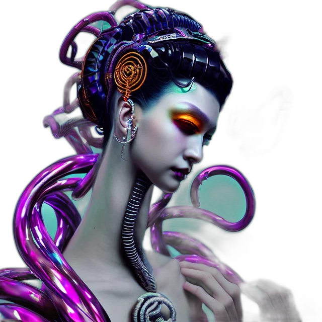 jewelry, mask, robot, hair transparent PNG cut-out