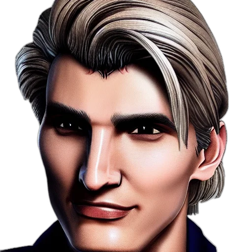 face, photorealistic, cartoon, 3d render transparent PNG cut-out