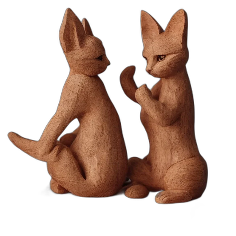 3d render, photorealistic, realistic, wooden, sculpture, carving, art, toys transparent PNG cut-out