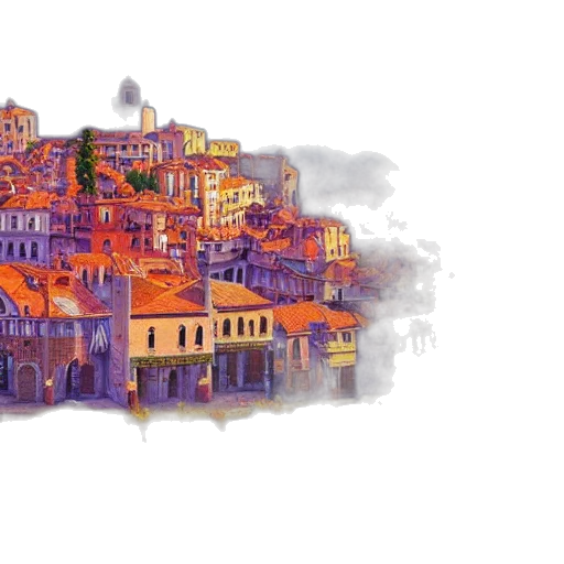building, watercolor, concept art, photorealistic transparent PNG cut-out