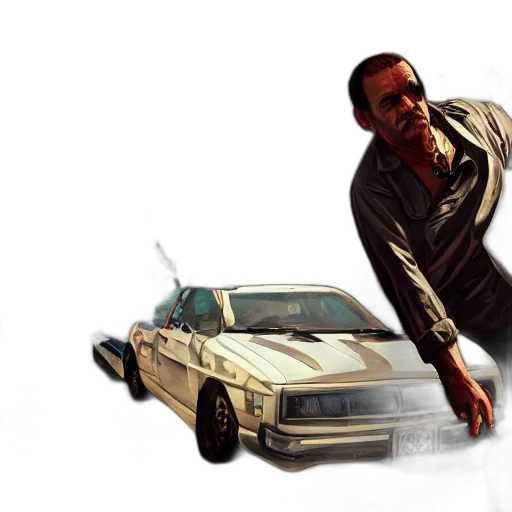 car, concept art, photorealistic, comic book art, 3d render, screenshot, gta, realistic transparent PNG cut-out