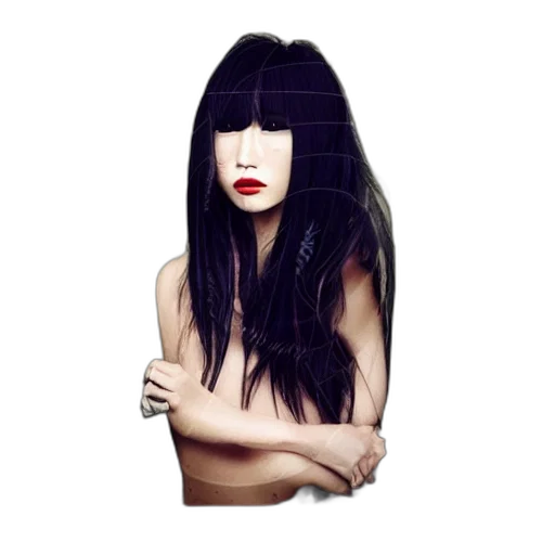 hair, dress, creature, photorealistic transparent PNG cut-out