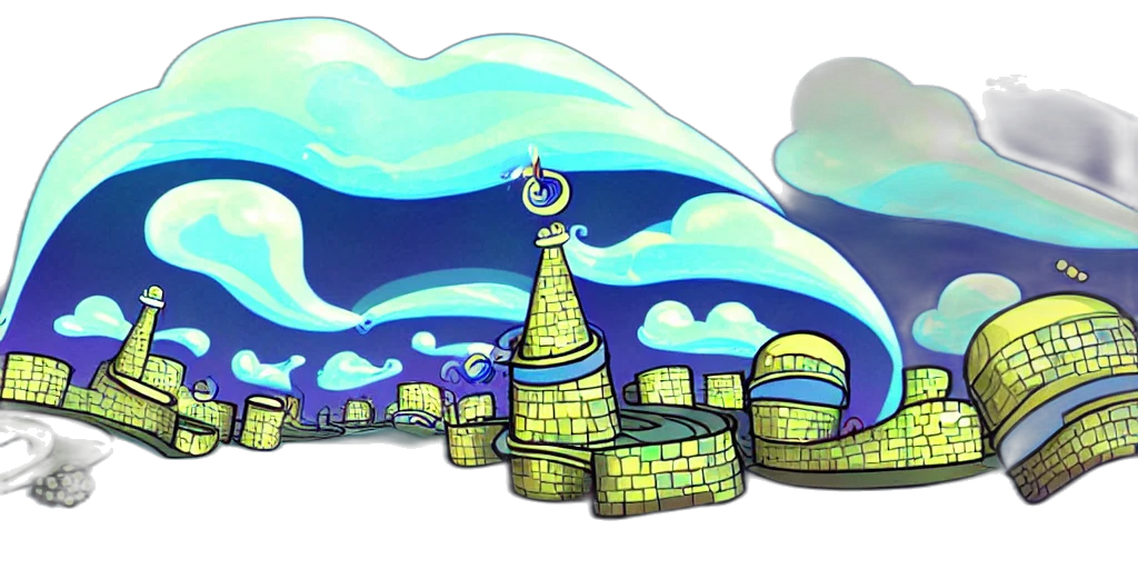 building, concept art, 3d render, pixel art transparent PNG cut-out