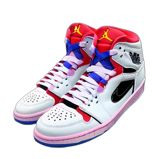 shoes, 3d render, photorealistic, vaporwave transparent PNG cut-out