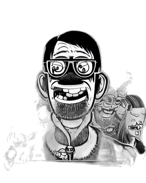 face, staff, mask, cartoon, comic book art, concept art, pencil sketch, highly transparent PNG cut-out